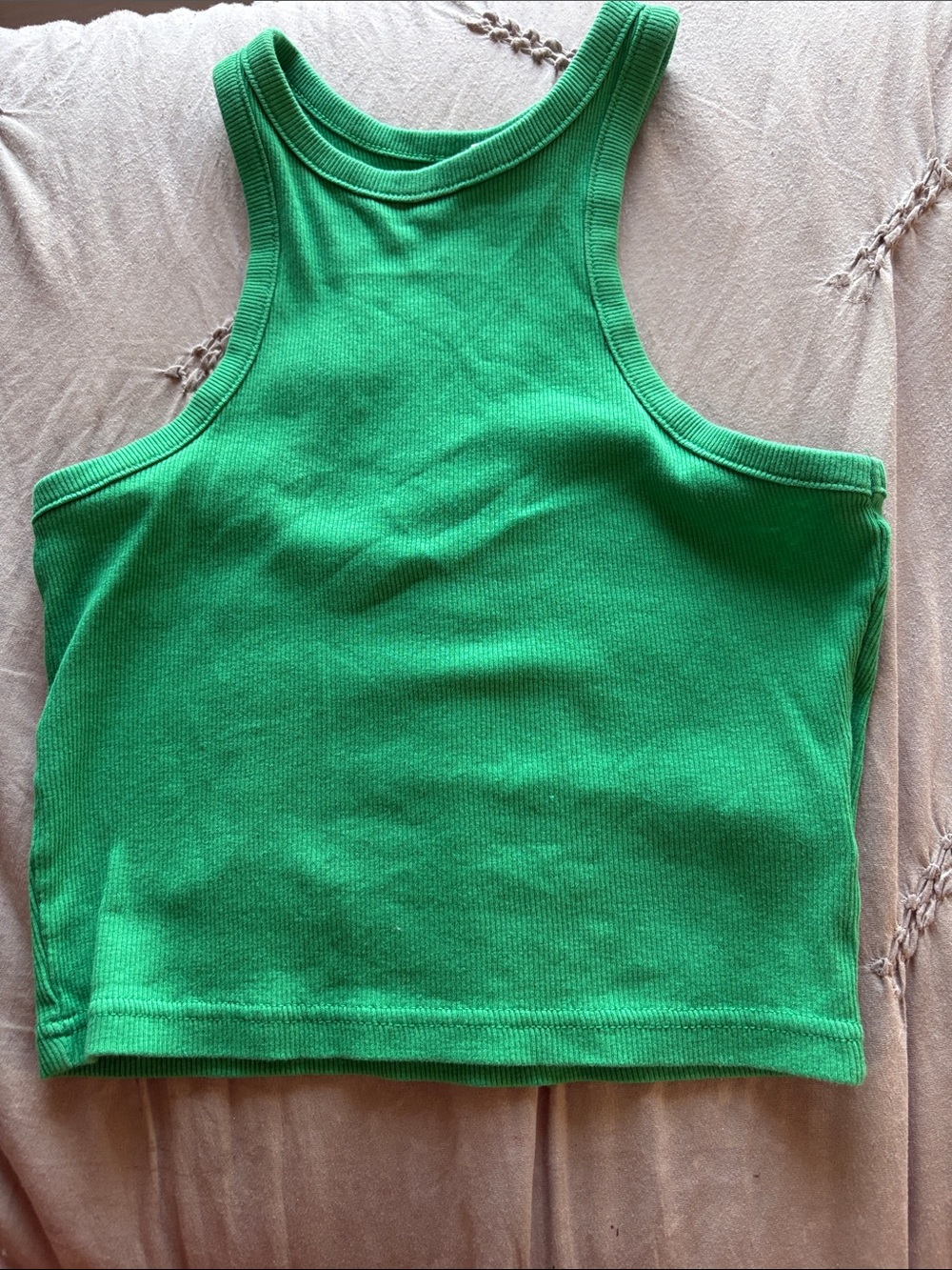 H&M Bright Green Ribbed Tank Top